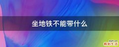 坐地铁不能带什么