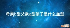 母亲b型父亲o型孩子是什么血型