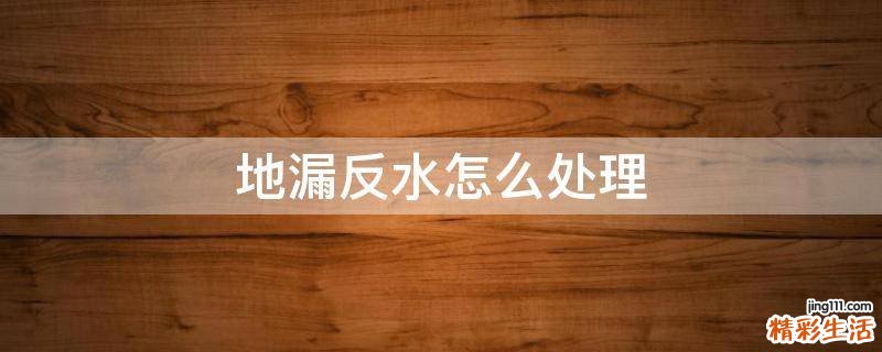 地漏反水怎么处理