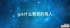 gck什么意思的骂人