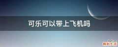 可乐可以带上飞机吗