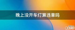 晚上没开车灯算违章吗