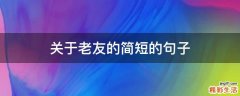 关于老友的简短的句子
