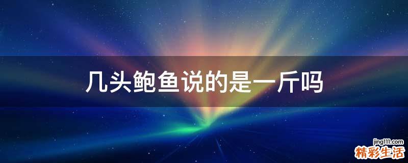 几头鲍鱼说的是一斤吗
