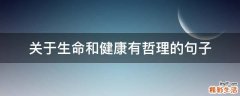 关于生命和健康有哲理的句子