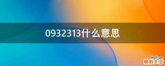 0932313什么意思