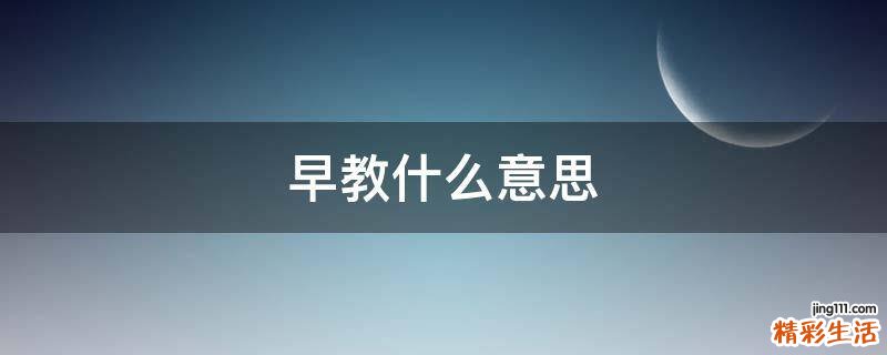 早教什么意思