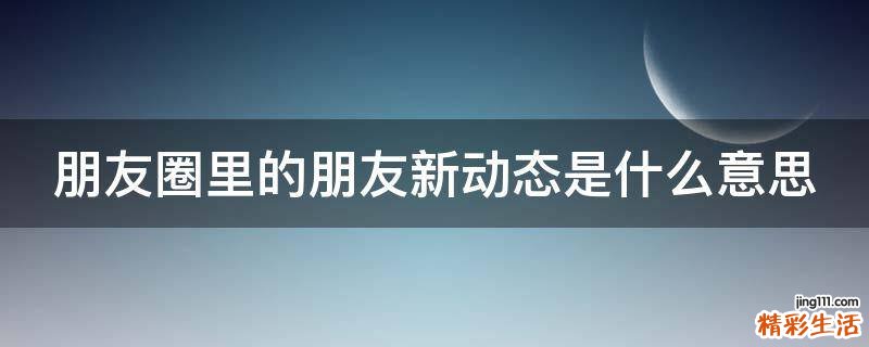 朋友圈里的朋友新动态是什么意思