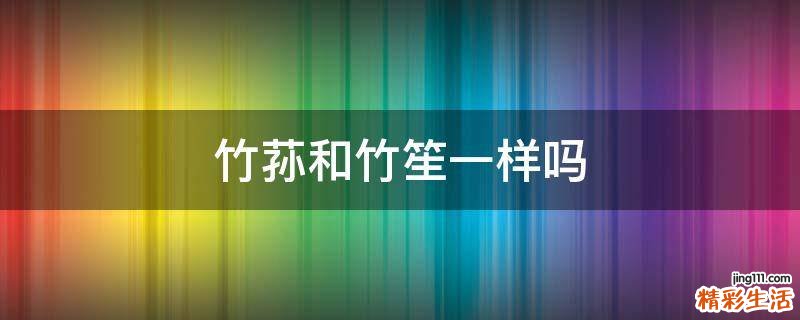 竹荪和竹笙一样吗