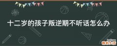 十二岁的孩子叛逆期不听话怎么办