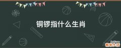 铜锣指什么生肖