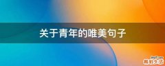 关于青年的唯美句子