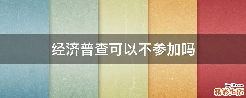 经济普查可以不参加吗