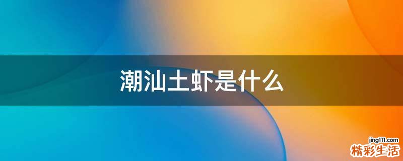 潮汕土虾是什么