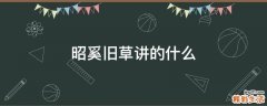 昭奚旧草讲的什么