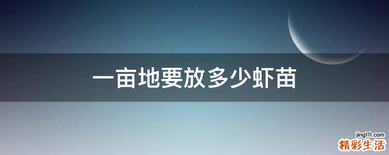 一亩地要放多少虾苗