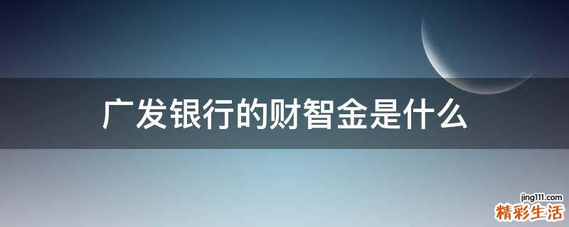 广发银行的财智金是什么