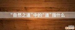 “自然之道”中的“道”指什么