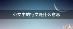 公文中的行文是什么意思