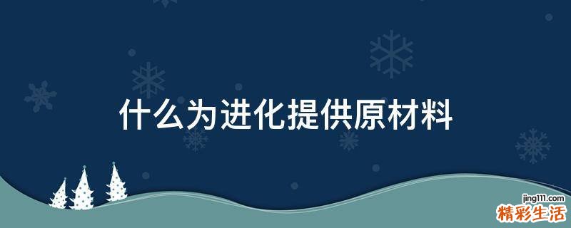 什么为进化提供原材料
