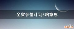 全省亲情计划5啥意思