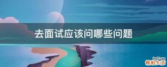 去面试应该问哪些问题