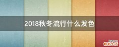 2018秋冬流行什么发色