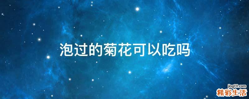 泡过的菊花可以吃吗