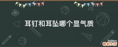 耳钉和耳坠哪个显气质