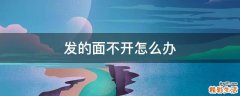 发的面不开怎么办