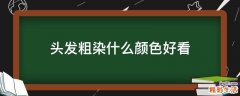 头发粗染什么颜色好看