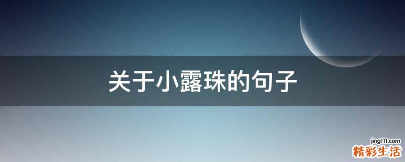 关于小露珠的句子