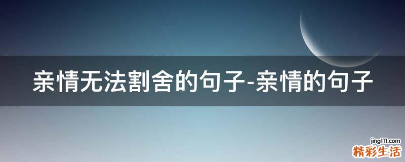 亲情无法割舍的句子-亲情的句子