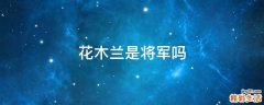 花木兰是将军吗