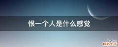 恨一个人是什么感觉