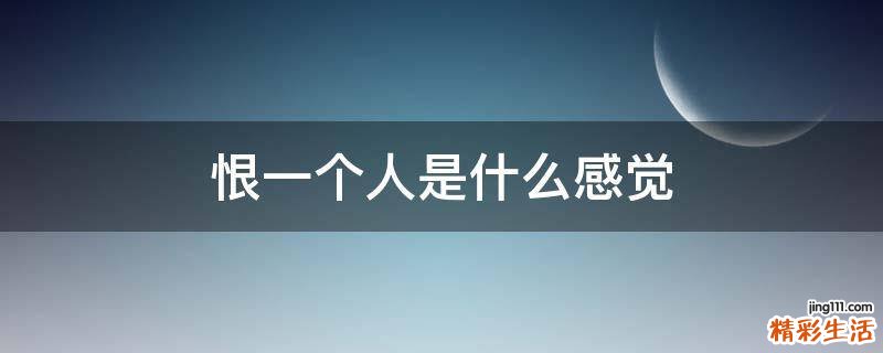 恨一个人是什么感觉