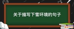 关于描写下雪环境的句子