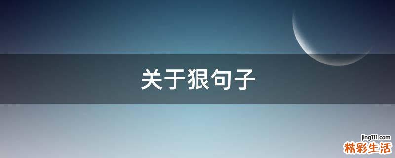 关于狠句子