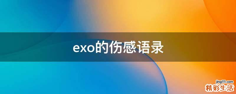 exo的伤感语录