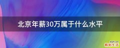 北京年薪30万属于什么水平
