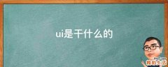 ui是干什么的