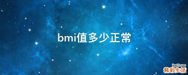 bmi值多少正常