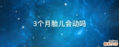 3个月胎儿会动吗