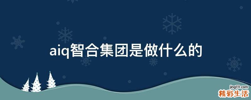 aiq智合集团是做什么的