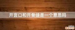 开宫口和开骨缝是一个意思吗