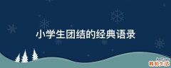 小学生团结的经典语录