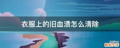 衣服上的旧血渍怎么清除
