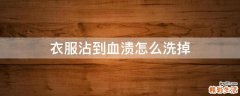 衣服沾到血渍怎么洗掉