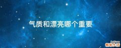 气质和漂亮哪个重要