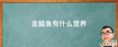 金鲳鱼有什么营养